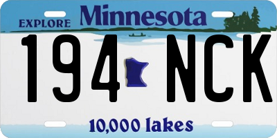 MN license plate 194NCK