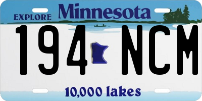 MN license plate 194NCM