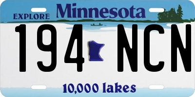 MN license plate 194NCN