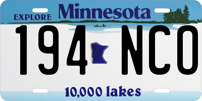 MN license plate 194NCO
