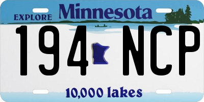 MN license plate 194NCP