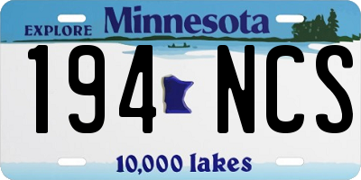 MN license plate 194NCS