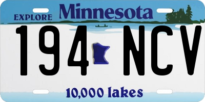 MN license plate 194NCV