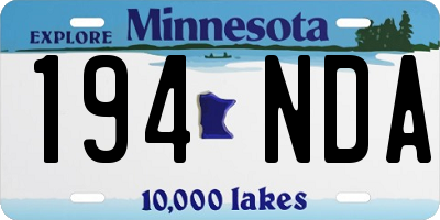 MN license plate 194NDA