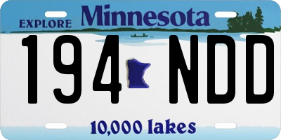 MN license plate 194NDD
