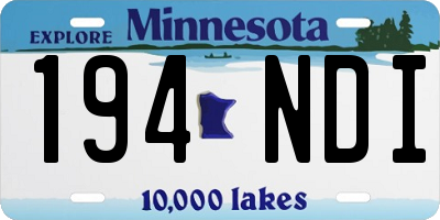 MN license plate 194NDI