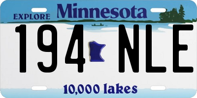 MN license plate 194NLE