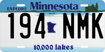 MN license plate 194NMK