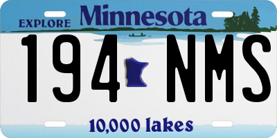 MN license plate 194NMS