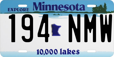MN license plate 194NMW