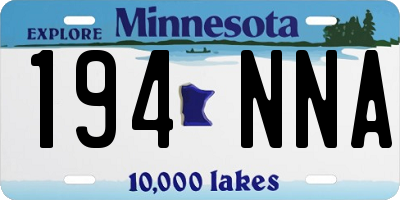 MN license plate 194NNA