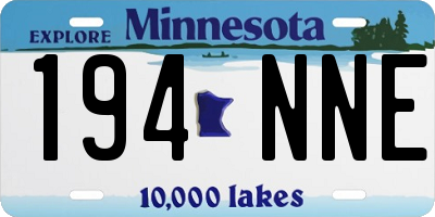 MN license plate 194NNE