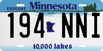 MN license plate 194NNI