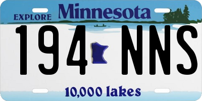 MN license plate 194NNS