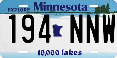 MN license plate 194NNW