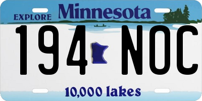MN license plate 194NOC