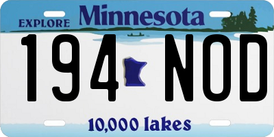 MN license plate 194NOD