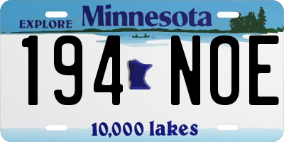 MN license plate 194NOE