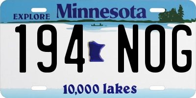 MN license plate 194NOG