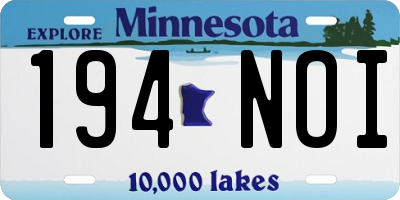 MN license plate 194NOI