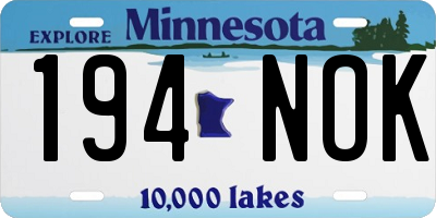 MN license plate 194NOK