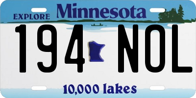 MN license plate 194NOL