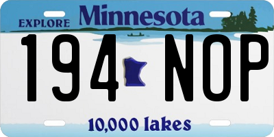 MN license plate 194NOP