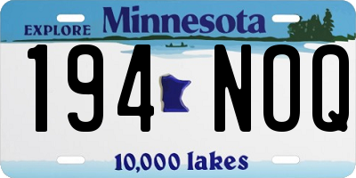 MN license plate 194NOQ