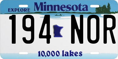 MN license plate 194NOR