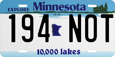 MN license plate 194NOT