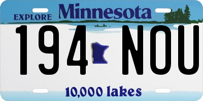 MN license plate 194NOU