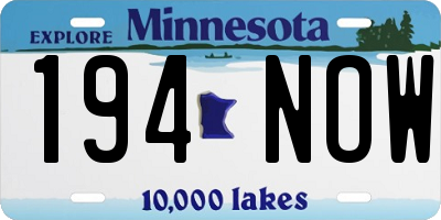 MN license plate 194NOW