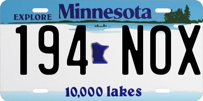 MN license plate 194NOX