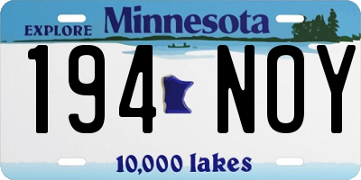 MN license plate 194NOY