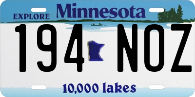 MN license plate 194NOZ