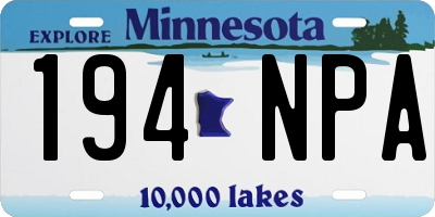 MN license plate 194NPA