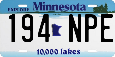 MN license plate 194NPE