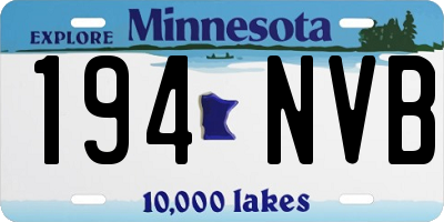 MN license plate 194NVB
