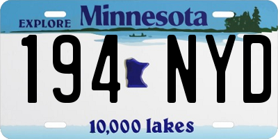 MN license plate 194NYD