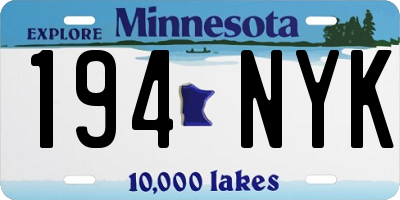 MN license plate 194NYK