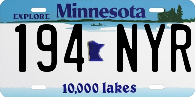 MN license plate 194NYR