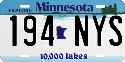 MN license plate 194NYS