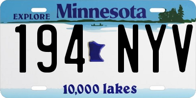MN license plate 194NYV