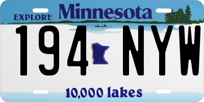 MN license plate 194NYW