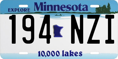 MN license plate 194NZI