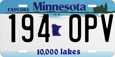 MN license plate 194OPV
