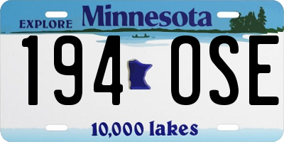 MN license plate 194OSE