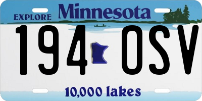 MN license plate 194OSV