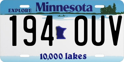 MN license plate 194OUV