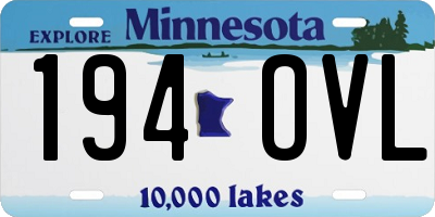 MN license plate 194OVL